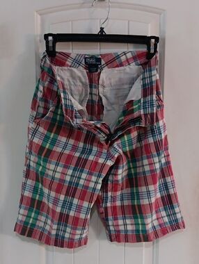Vtg Polo Ralph Lauren Big Boys 18 Authentic Indian Madras Shorts 100% Cotton